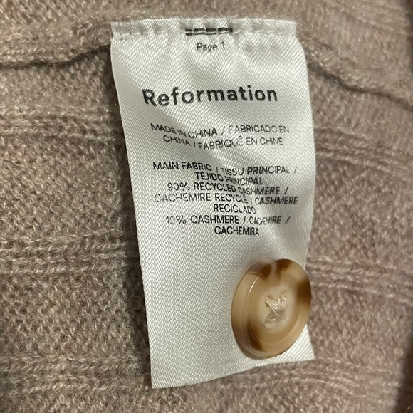 Reformation Giusta Oversized Cashmere Cardigan Sweater in Oatmeal Women’s Small - Picture 12 of 12